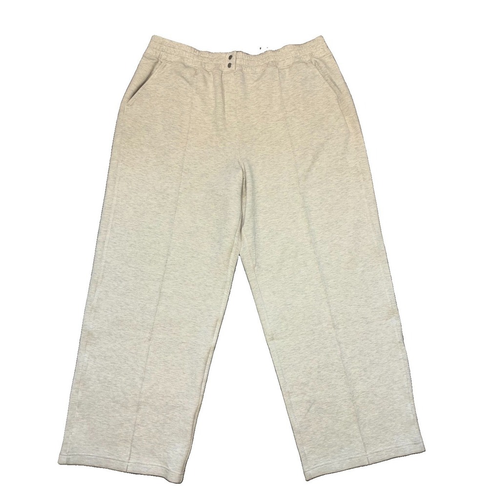 Spanx Pants Women's 3X Cream Heather Brushed Straight Leg Air Essentials NEW